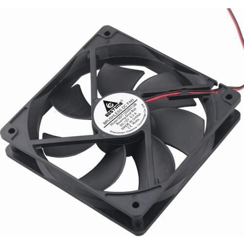 2 pieces Gdstime 12V 2600RPM 120mm x 25mm Ball Bearing 2-Wire 12cm 0.3A DC Brushless Cooling Fan 120mm*120mm CPU Cooler 12025B