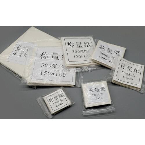 2 packs(500pcs/pack) Laboratory square sulphate paper balance mat paper weighing ware mat paper60/75/90/100/120/150mm/200mm
