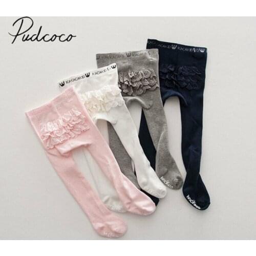 2019 Baby Autumn Leggings Clothing Girls Cotton Plain Toddler Baby Tights Newborn Heart Ruffled Solid Pantyhose 4 Style 0-4T