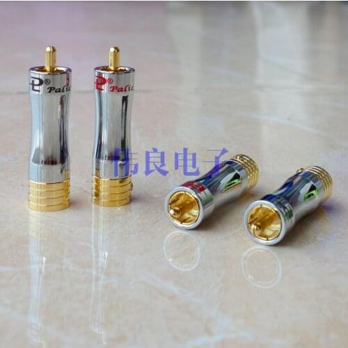 4PCS 4K gold pure copper RCA Amplifier RCA terminal