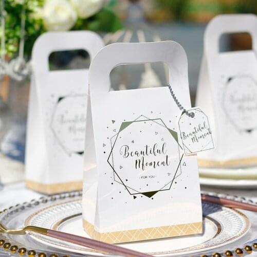 50pcs lot unique Baby shower Anniversary engagement giveaways package wedding party favor holder candy boxes for guests