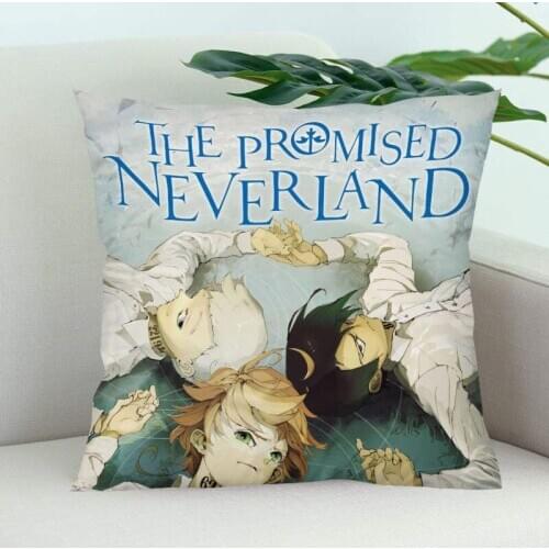 The Promised Neverland Pillow Cover Bedroom Home Office Decorative Pillowcase Square Zipper Pillow Cases Satin Soft