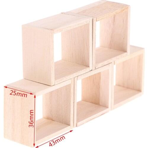 1/5Pcs 1:12 Dollhouse Miniature Wooden Storage Rack Display Shelf Stand Frame Cabinet For Dollhouse