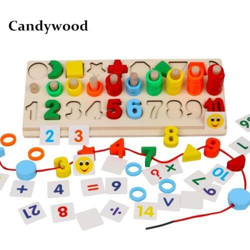 Kids Eduactional Toys Multi-function Logarithmic Learning Board Montessori Education Wooden Toys For Children Math Toys