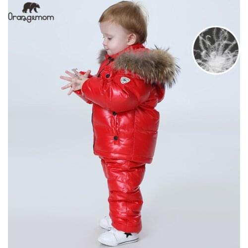 Orangemom Russia Winter Childrens Clothing Sets Girls Clothes New Years Eve Boys Parka Kids Jackets Coat Down Snowsuit 2-6Year