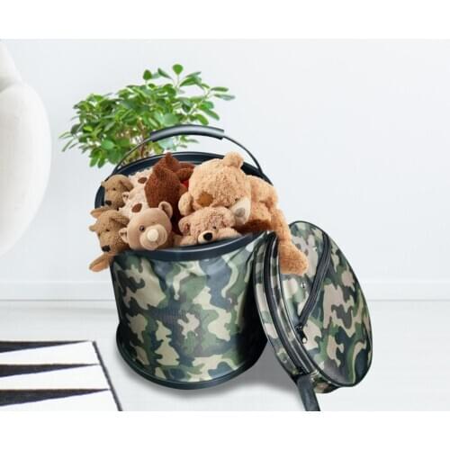 Travel Folding Bucket Bathroom Camping Supplies Portable Ergonomic With Compartment Outdoor Camping Tools Fishing Washing Bag #1