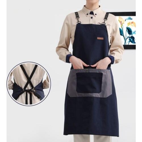 Waterproof canvas apron, coffee shop, milk tea shop, bakery shop, catering work clothes, custom logo