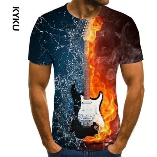 Fashion t-shirt 3D Men/women funny hip hop guitar bass tshirt print streetwear music top suit kids t shirt Harajuku Shirts anime