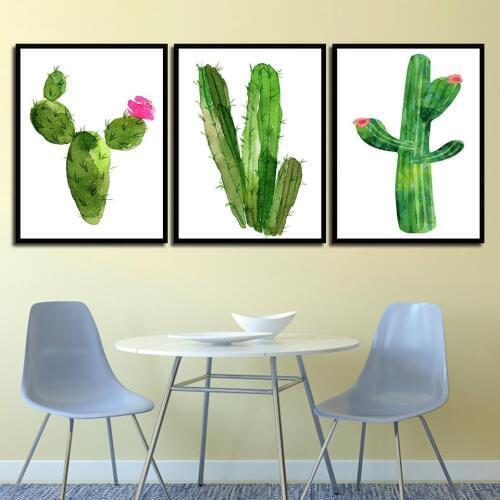 Cactus Green Plant Nordic Decoration Wall Art Canvas Paintings Home Decoration B5002
