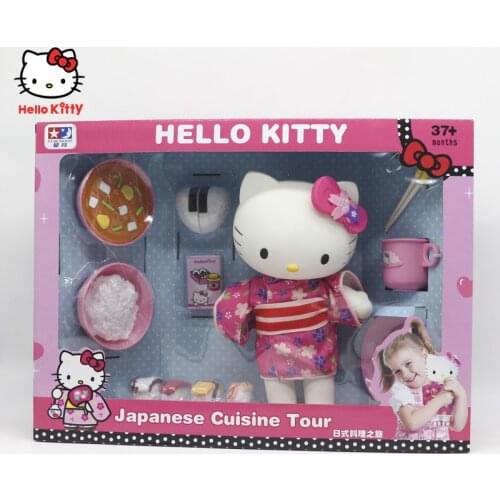 Hellokittys Doll Pretend Play Kitchen Food Toys Japanese Cuisine Beautiful Kimono Kids Birthday Christmas Gifts