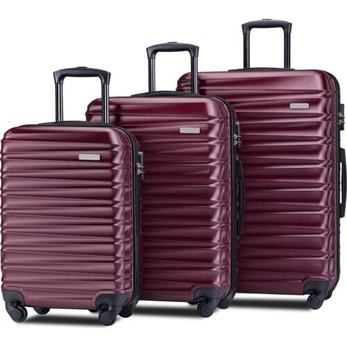 Lightweight Hardside 3 Piece ABS Luggage Set with Spinner Suitcase 20" 24" 28"Case/traveling case/rolling suitcase180821320
