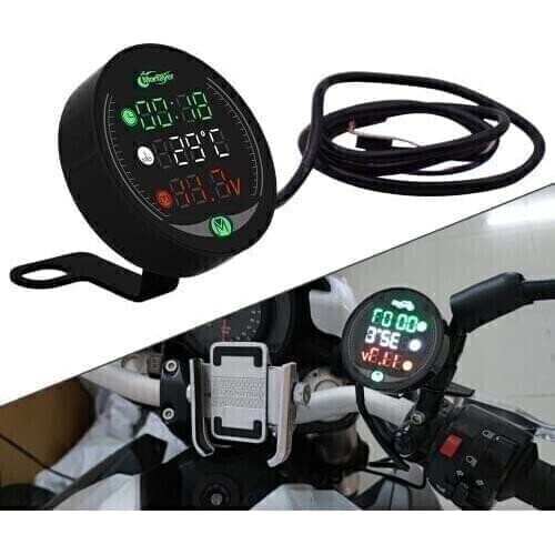 Motorcycle Gauge Display Table Voltmeter Water Temp Clock Time Charge USB For honda cb190r cb1000r monkey yamaha tmax 500 530