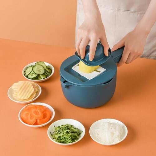 Multifunctional Vegetable Cutter Kitchen Tools Potato Shredder Slicer Grater Veggie Chopper Spatula Drain Basket Kitchen Gadget