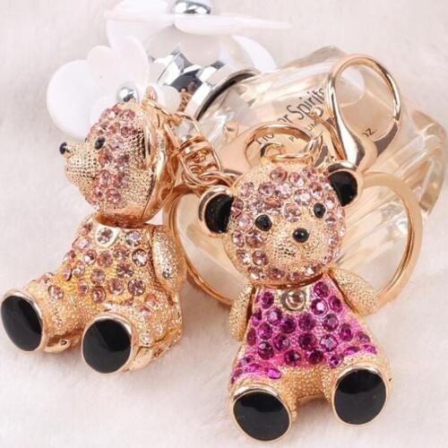 New Car Keychain Trend Personality Fashion Bear Keychain Pendant Creative Cute Bag Hanging Lady Car Bag Key Rings Car Ornaments