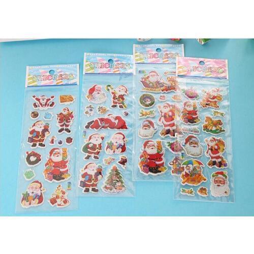 Christmas Cartoon Bubble Stickers Foam Stickers For Children Christmas Gift toys formative education stickers Y1021-2