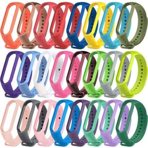 For Mi band 5 strap original replacement Silicone Wristband soft TPU Strap for Mi Band 5 WristBand Strap for Xiaomi Mi ban 5