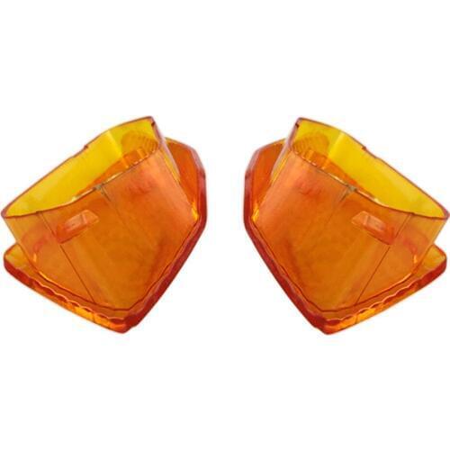 Pair of Motorcycle Turn Signal Lights Blinkers Rear Indicators Lens Cover Case for Kawasaki ZZR250 (Yellow)