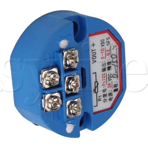 Plastic Thermocouple Temperature Sensor Transmitter PT100 0-150C 24VDC 0~10V