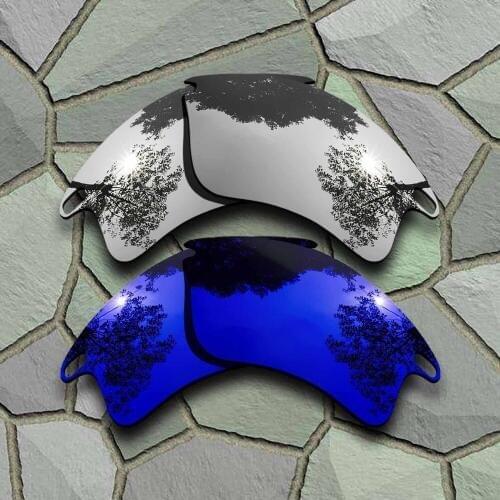 Chrome&Violet Blue Sunglasses Polarized Replacement Lenses for Oakley Fast Jacket XL