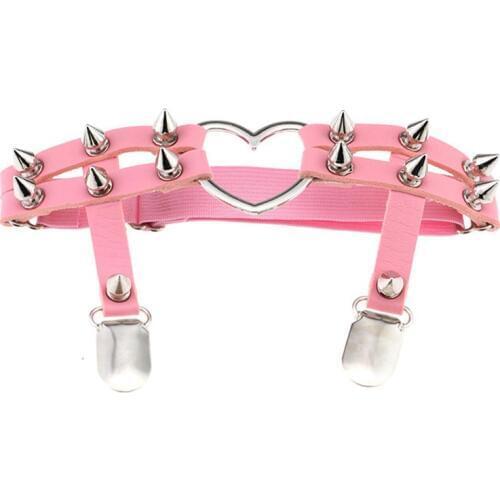 Sexy Leg Ring Garter Harajuku Elasticity Heart Faux Leather Harness Tight Suspender Punk Strap Belts Bondage Gothic Fashion New