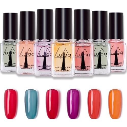 Transparent nail polish changes color when exposed to the suns ultraviolet rays
