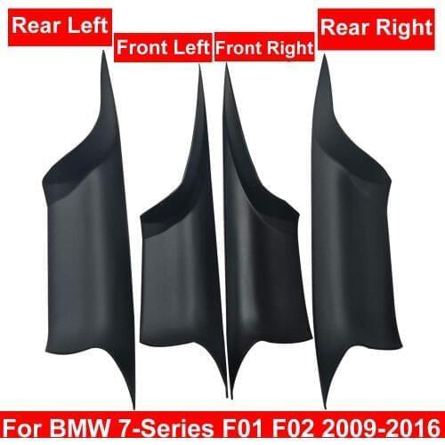 4PCS Car Interior Door Handle Black Cream Carbon Fiber For BMW F01 7-series Front Rear Left Right Inner Panel Pull Trim Cover