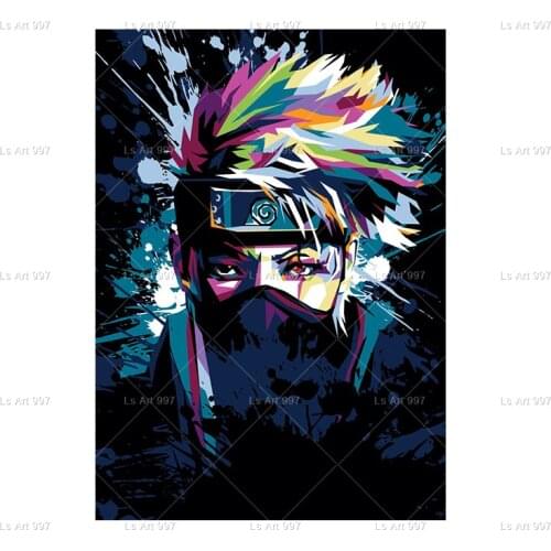 Naruto Modern Art Kakashi Poster Anime Oil Canvas Painting and Print Mural Wall Picture Home Living Room Wall Decoration Cuadors