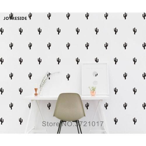 JOYRESIDE 48 Pieces / Set Cactus Decals Wall Vinyl Sticker Home House Nursery Desin Cacti For Kids Bedroom Decoration DIY YMX20