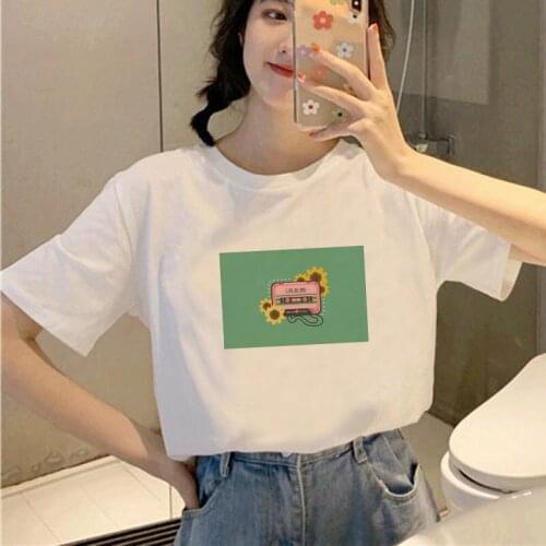 Oversized T Shirt Women 2021 Korean Fashion Summer Short Sleeve Aesthetic Tees Female Clothing Lady Top Tee Casual White Tshirt