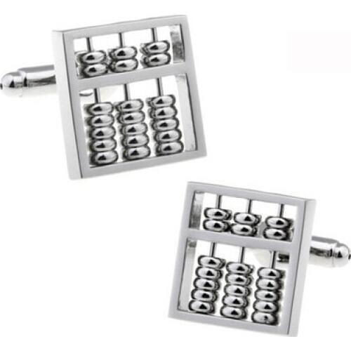 C-MAN Luxury shirt Silvery Abacus cufflink for mens Brand cuff buttons cuff links High Quality abotoaduras Jewelry