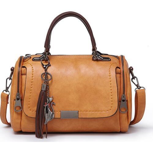 2020 New Arrival Fashion Woman Bag for Ladies Retro PU Leather Bag Female Tassel Zipper Crossbody Bags Massage bag for Female