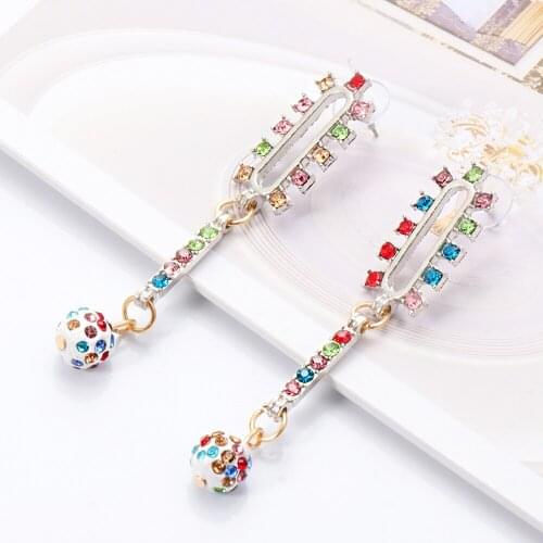 Women Za Hanging Earrings 2021 Colorful Crystal Stone Vintage Luxury Pearl Drop Earring Wholesale Jewelry Accessories Party Gift