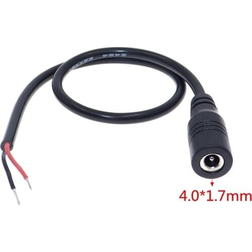 10pcs/lot DC 4.0*1.7mm Jack Plug Power Cable For LED/Monitoring 3A 12V Single Female/Male 4.0mm x 1.7mm Adapter Power Cord 30cm