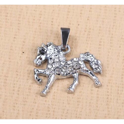 10pcs Fashion Zircon Rhinestone Crystal Horse Pendant Cute Animal Lady Fashion Gift Pendants Wholesale