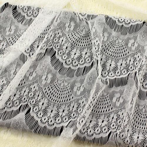 2Yard/lot white black 140cm wide eyelash lace fabric soft lace tassel clothes skirt wedding handmade diy accessories
