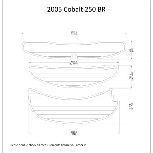 2005 Cobalt 250 BR Swim Platform Pad 1/4" 6mm Boat EVA Teak Decking