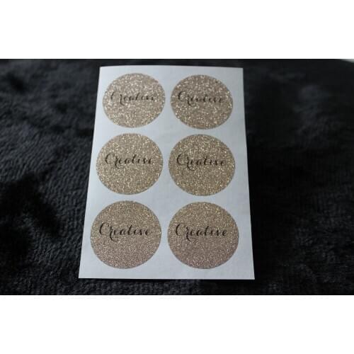 3.8cm Creative Rose gold glitter classic round sticker