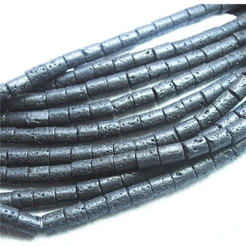 43PCS NEW Black Lava Stone Drum Shape For Women Bracelets Making Jewelry Findings Size 9X7MM Hot Selling Free Shipping
