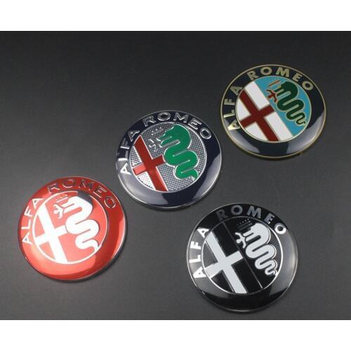 74mm Car styling Specials Color for ALFA ROMEO red cross Logo emblem Badge sticker for Mito 147 156 159 166 Stickers accessory