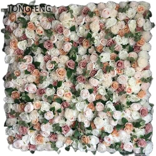 8pcs/lot Artificial silk rose 3D flower wall panel wedding backdrop decoration flower runner wedding stage decoration TONGFENG