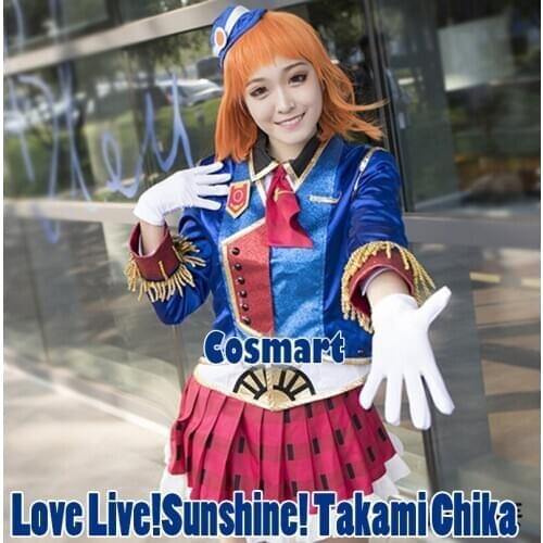 Anime LoveLive!Sunshine!Takami Chika Happy Party Train Aqours Awakening Uniform Cosplay Costume Halloween Suit For Women Outfit