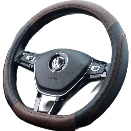 Auto wheel cover car steering wheel cover Fiber leather material Style D Diameter 38cm Non-slip car steering wheel cover