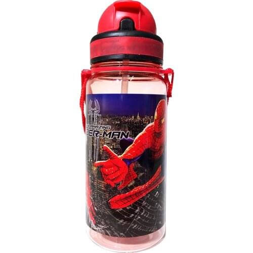 350ml Disney Cartoon Kids Spiderman Water Sippy Cup Cars Baby Feeding Cups with Straws Outdoor Portable Bottles Kids Gifts