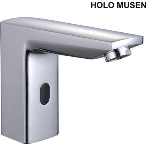 Touch Free Water Saving Chrome & Golden Automatic Sensor Tap Hot and Cold Mixer Infrared Sensor Faucet For Bathroom