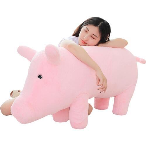 Fancytrader 43'' Giant Simulation Pig Lifelike Plush Stuffed Swine Toy Elephant Pig Sofa Kids Doll Can be Rode 110cm 4 Models
