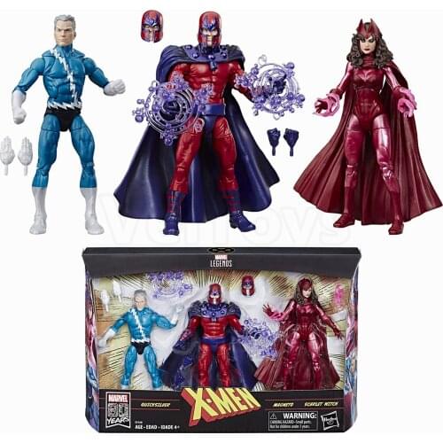 Marvel Legends 80th Comics X-Men Family Matters Quicksilver Magneto Scarlet Witch 6" Action Figure X Men 3-Pack Toys Doll Model