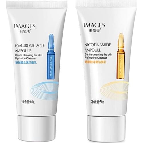 Hyaluronic Acid Nicotinamide Face Cleanser Delicate Foam Deep Clean Dirt Remove Blackhead Oil Control Face Wash Cream 60g