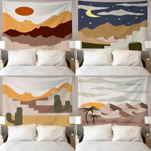 Morandi Tapestry Wall Cloth Abstract Mountain Peak Simple Background Cloth Home Decoration Background Wall Cloth
