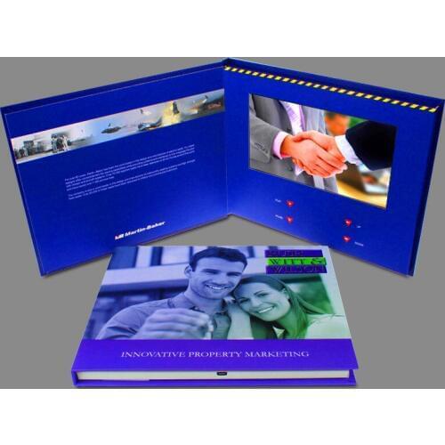 Custom made hardcover 7inch Screen Brochure Universal Video Greeting Cards Fashion Design Video Advertising Cards