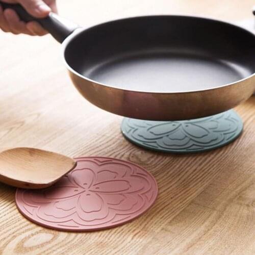 Pot Mat Heat Resistant Insulation TPE Non Slip Silicone Cup Coaster Non-slip Pot Holder Table Mat Tea Cup Milk Mug Coaster